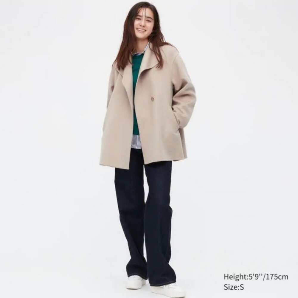 Uniqlo | Double Face Short Coat Beige